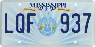 MS license plate LQF937
