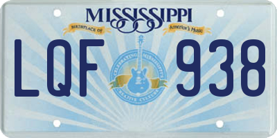 MS license plate LQF938
