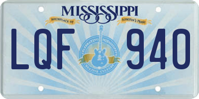 MS license plate LQF940