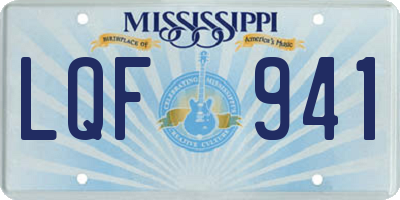 MS license plate LQF941