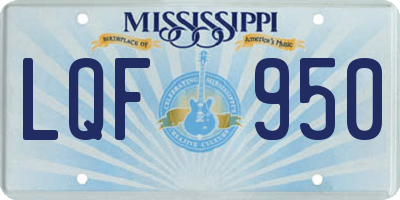 MS license plate LQF950