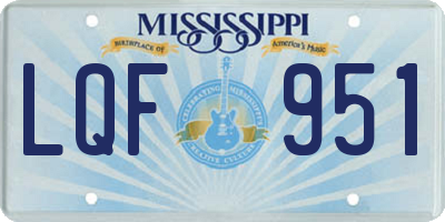MS license plate LQF951