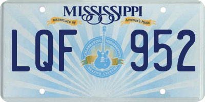 MS license plate LQF952