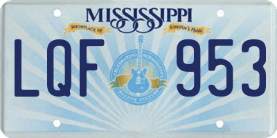 MS license plate LQF953