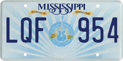 MS license plate LQF954