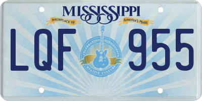MS license plate LQF955