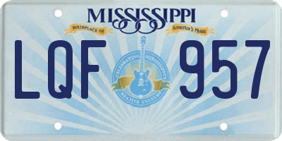 MS license plate LQF957
