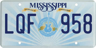 MS license plate LQF958
