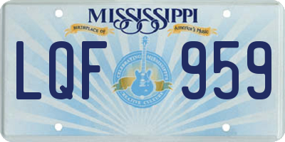 MS license plate LQF959