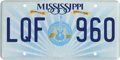 MS license plate LQF960
