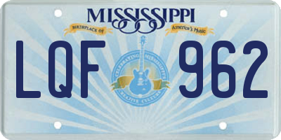 MS license plate LQF962