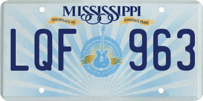 MS license plate LQF963