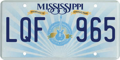 MS license plate LQF965