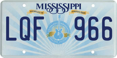 MS license plate LQF966