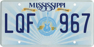 MS license plate LQF967