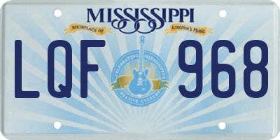 MS license plate LQF968