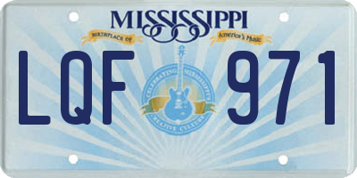 MS license plate LQF971