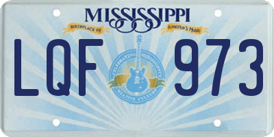 MS license plate LQF973