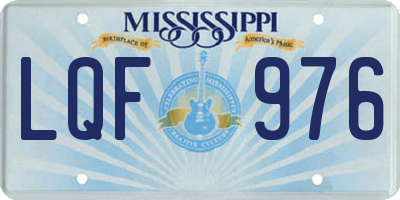 MS license plate LQF976