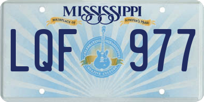 MS license plate LQF977