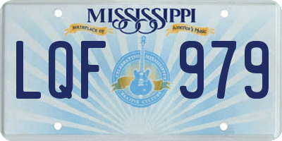 MS license plate LQF979