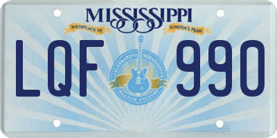 MS license plate LQF990