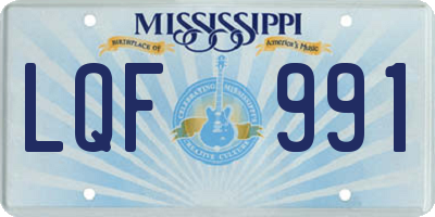 MS license plate LQF991