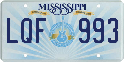 MS license plate LQF993