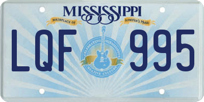 MS license plate LQF995
