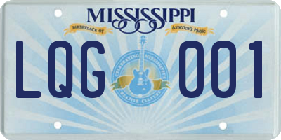 MS license plate LQG001