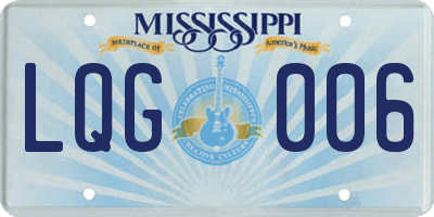 MS license plate LQG006