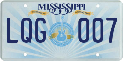 MS license plate LQG007