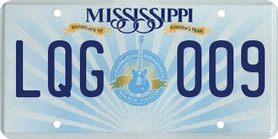 MS license plate LQG009