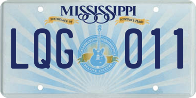 MS license plate LQG011