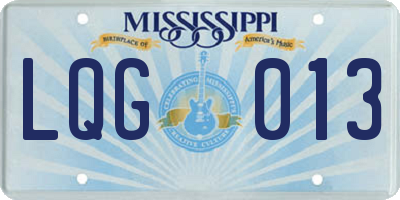 MS license plate LQG013