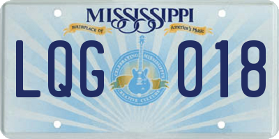 MS license plate LQG018