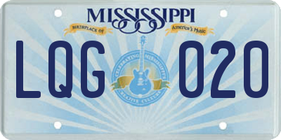 MS license plate LQG020