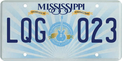MS license plate LQG023
