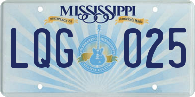 MS license plate LQG025