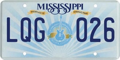 MS license plate LQG026