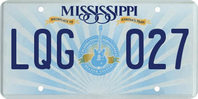 MS license plate LQG027