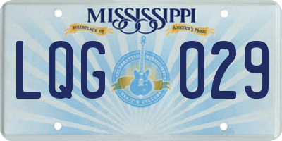 MS license plate LQG029