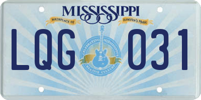 MS license plate LQG031