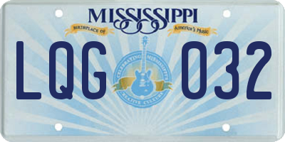 MS license plate LQG032