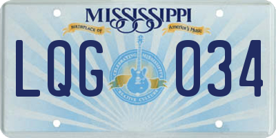 MS license plate LQG034