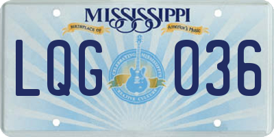 MS license plate LQG036