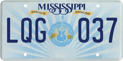MS license plate LQG037