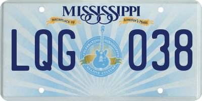 MS license plate LQG038