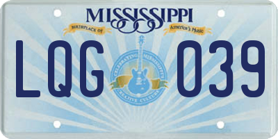MS license plate LQG039