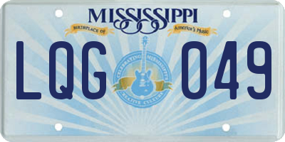 MS license plate LQG049